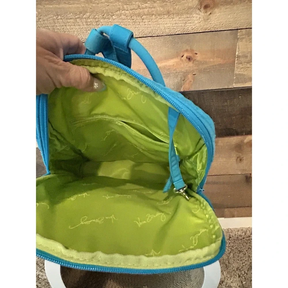 Vera Bradley Compact Essential Backpack Turquoise Quilted Lime Preppy Academia